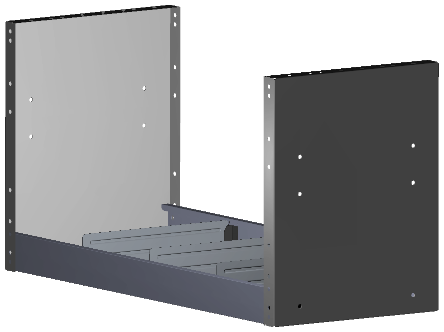 REGAL 760X402X320 MIT 3 TRENNWÄNDEN + ANTIRUTSCHMATTE