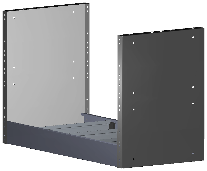 REGAL 760X483X360 MIT 3 TRENNWÄNDEN + ANTIRUTSCHMATTE