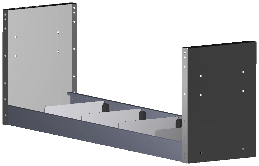 REGAL 1.014X362X260 MIT 4 TRENNWÄNDEN + ANTIRUTSCHMATTE
