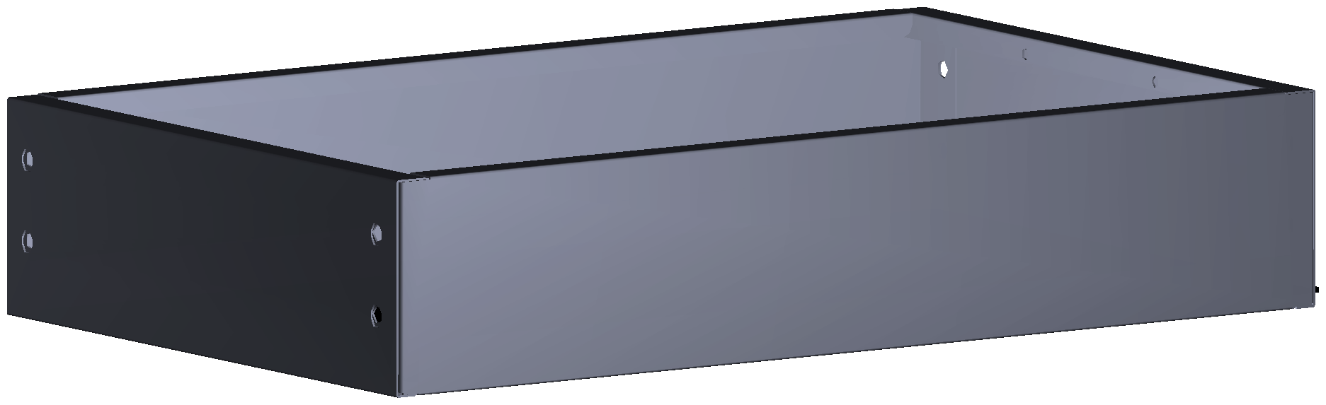 ABSCHLUSSREGAL 253X80X410 MIT 2 TRENNWÄNDEN + ANTIRUTSCHMATTE