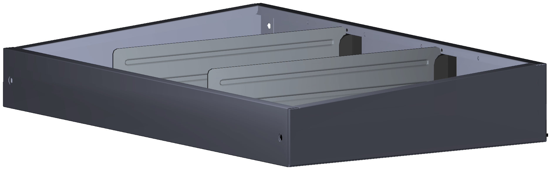 ABSCHLUSSREGAL 507X80X320 MIT 2 TRENNWÄNDEN + ANTIRUTSCHMATTE