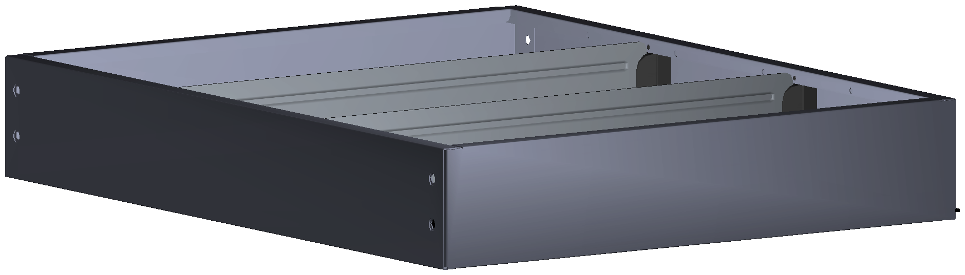 ABSCHLUSSREGAL 507X80X410 MIT 2 TRENNWÄNDEN + ANTIRUTSCHMATTE