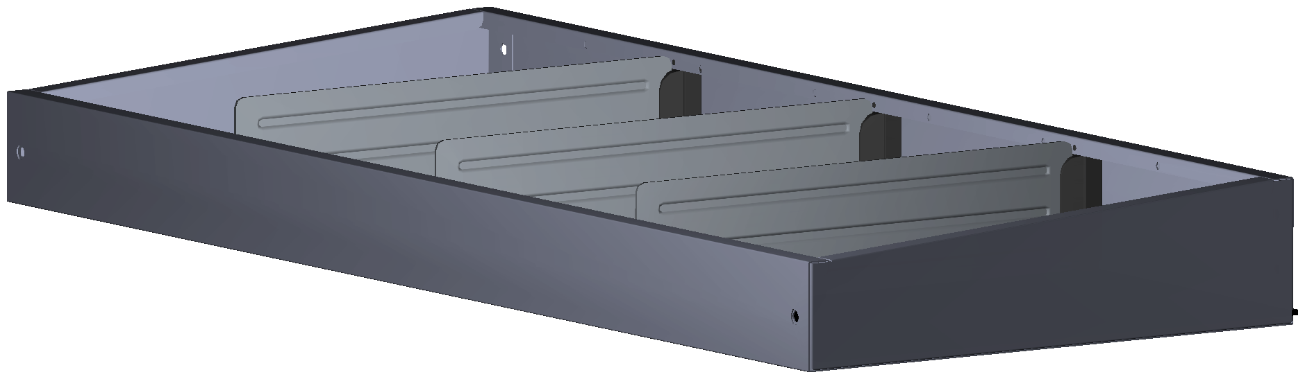 ABSCHLUSSREGAL 760X80X320 MIT 3 TRENNWÄNDEN + ANTIRUTSCHMATTE
