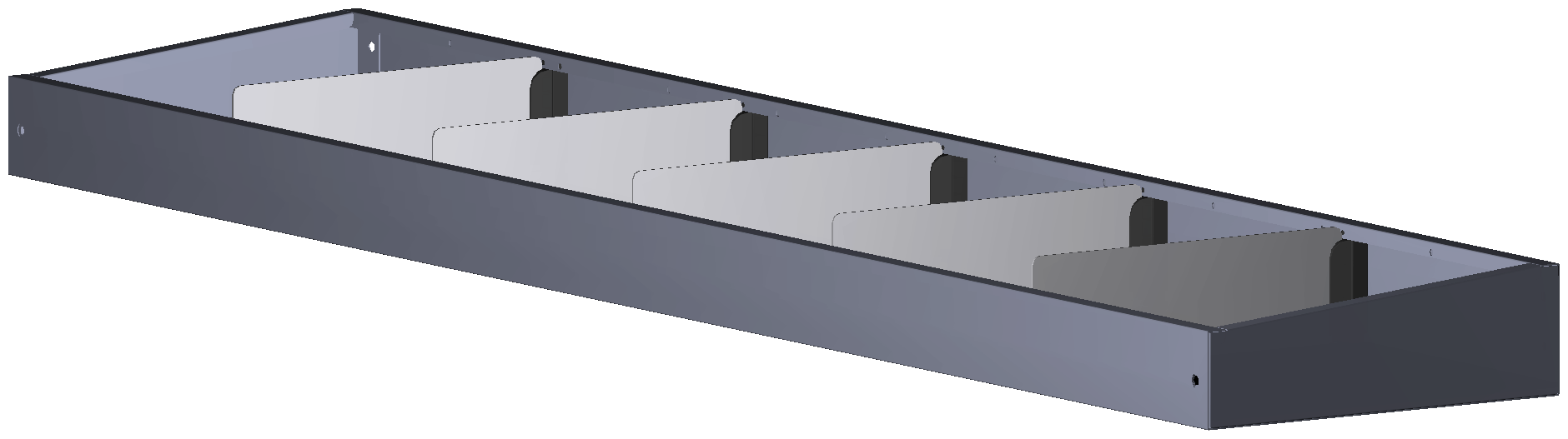 ABSCHLUSSREGAL 1.268X80X260 MIT 5 TRENNWÄNDEN + ANTIRUTSCHMATTE