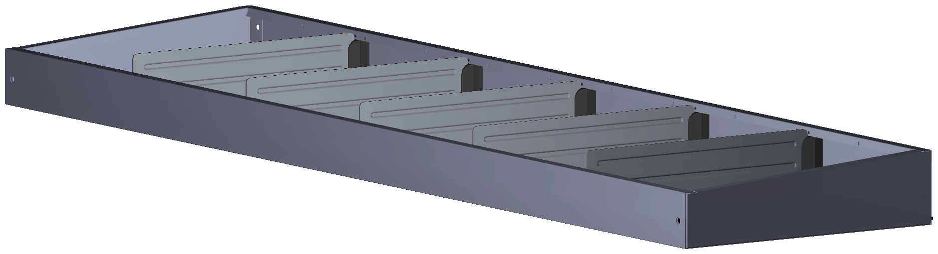 ABSCHLUSSREGAL 1.268X80X320 MIT 5 TRENNWÄNDEN + ANTIRUTSCHMATTE