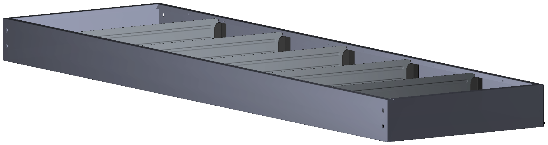 ABSCHLUSSREGAL 1.268X80X360 MIT 5 TRENNWÄNDEN + ANTIRUTSCHMATTE