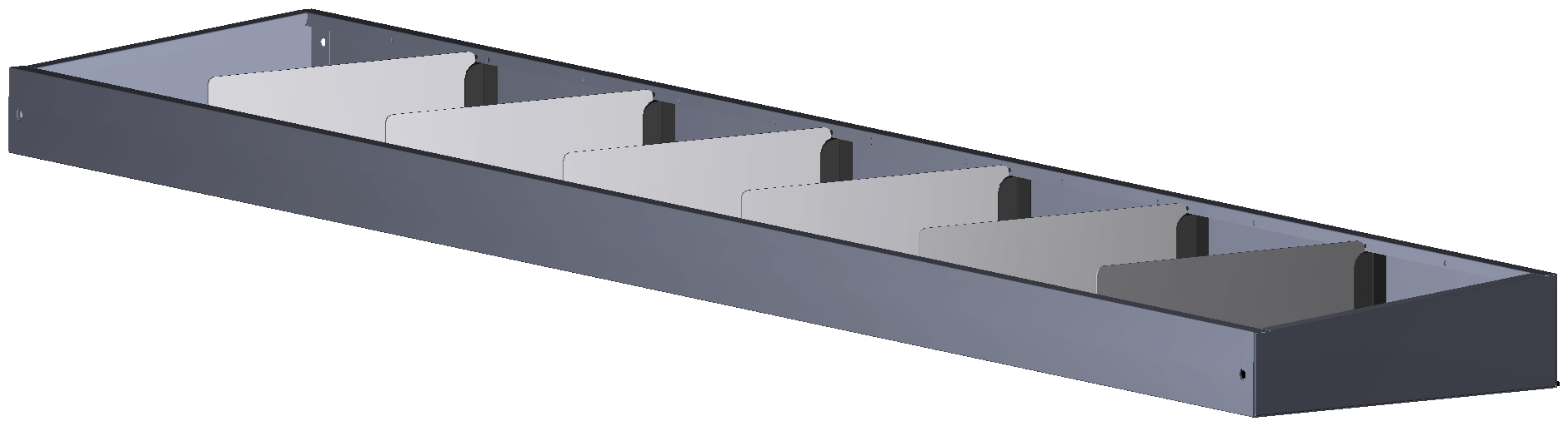 ABSCHLUSSREGAL 1.521X80X260 MIT 6 TRENNWÄNDEN + ANTIRUTSCHMATTE