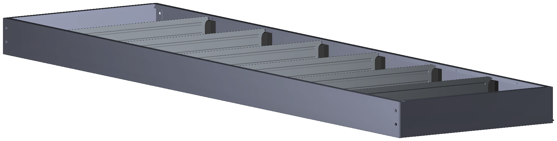 ABSCHLUSSREGAL 1.521X80X410 MIT 6 TRENNWÄNDEN + ANTIRUTSCHMATTE