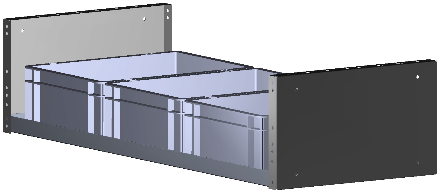 REGAL 1014x241x410 MIT 3 BEHÄLTERN 9TK0400145