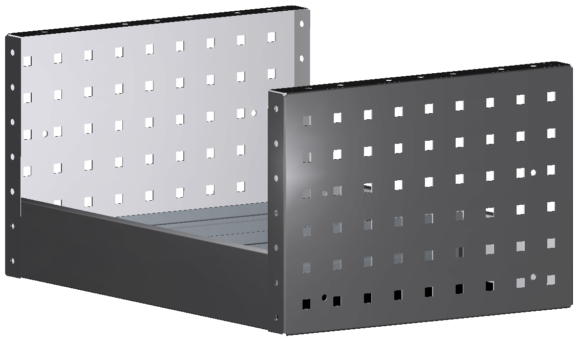 ALU-TECH REGAL 507X252X360 MIT 2 TRENNWÄNDEN + ANTIRUTSCHMATTE