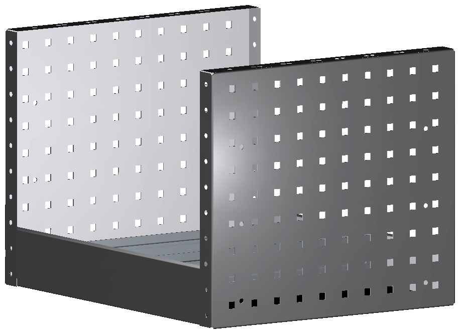 ALU-TECH REGAL 507X360X410 MIT 2 TRENNWÄNDEN + ANTIRUTSCHMATTE