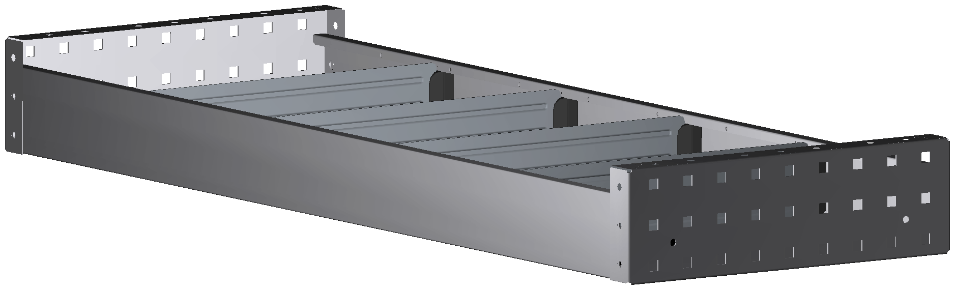 ALU-TECH REGAL 1.014X108X360 MIT 4 TRENNWÄNDEN + ANTIRUTSCHMATTE