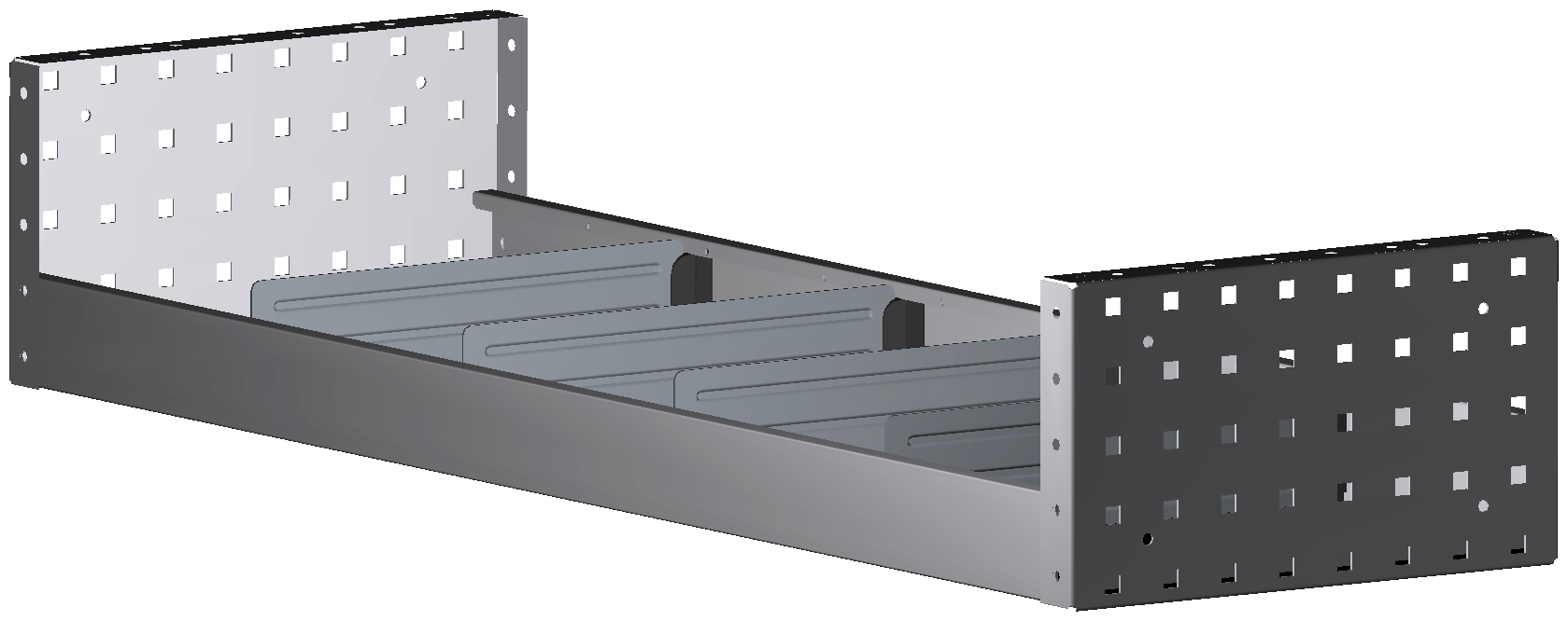ALU-TECH REGAL 1.014X180X320 MIT 4 TRENNWÄNDEN + ANTIRUTSCHMATTE