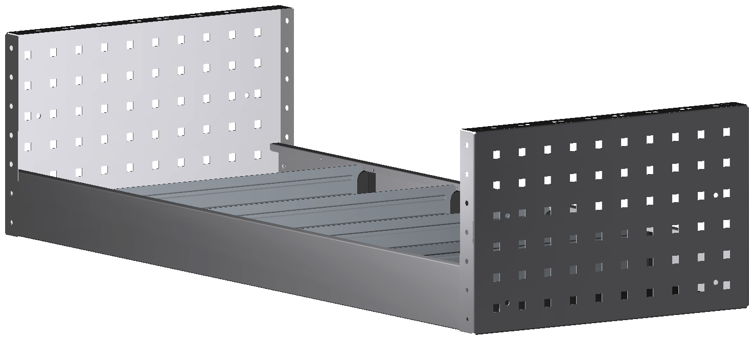 ALU-TECH REGAL 1.014X252X410 MIT 4 TRENNWÄNDEN + ANTIRUTSCHMATTE