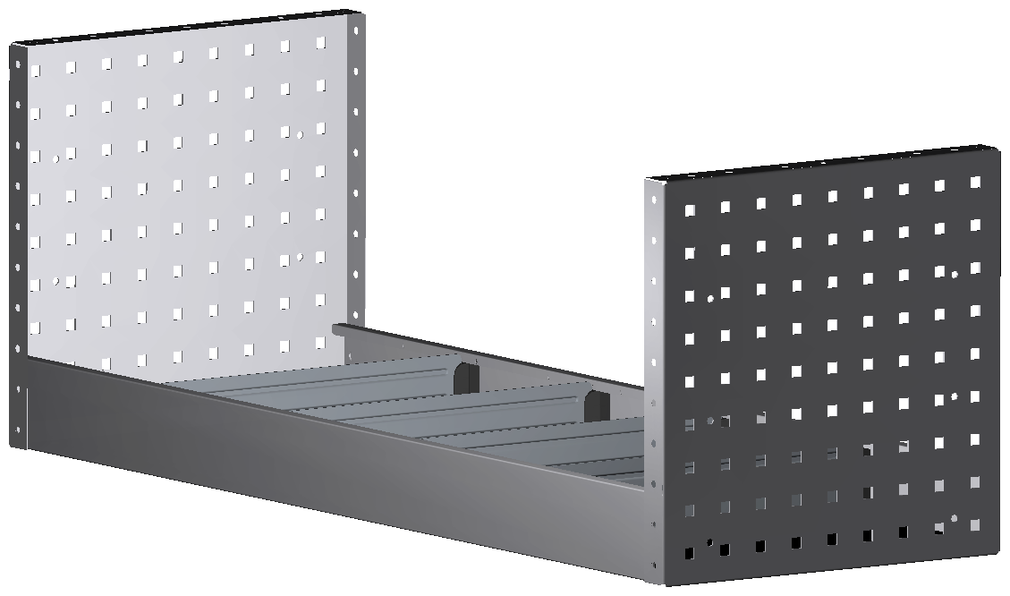 ALU-TECH REGAL 1.014X360X360 MIT 4 TRENNWÄNDEN + ANTIRUTSCHMATTE
