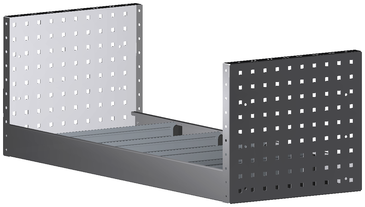 ALU-TECH REGAL 1.014X360X410 MIT 4 TRENNWÄNDEN + ANTIRUTSCHMATTE
