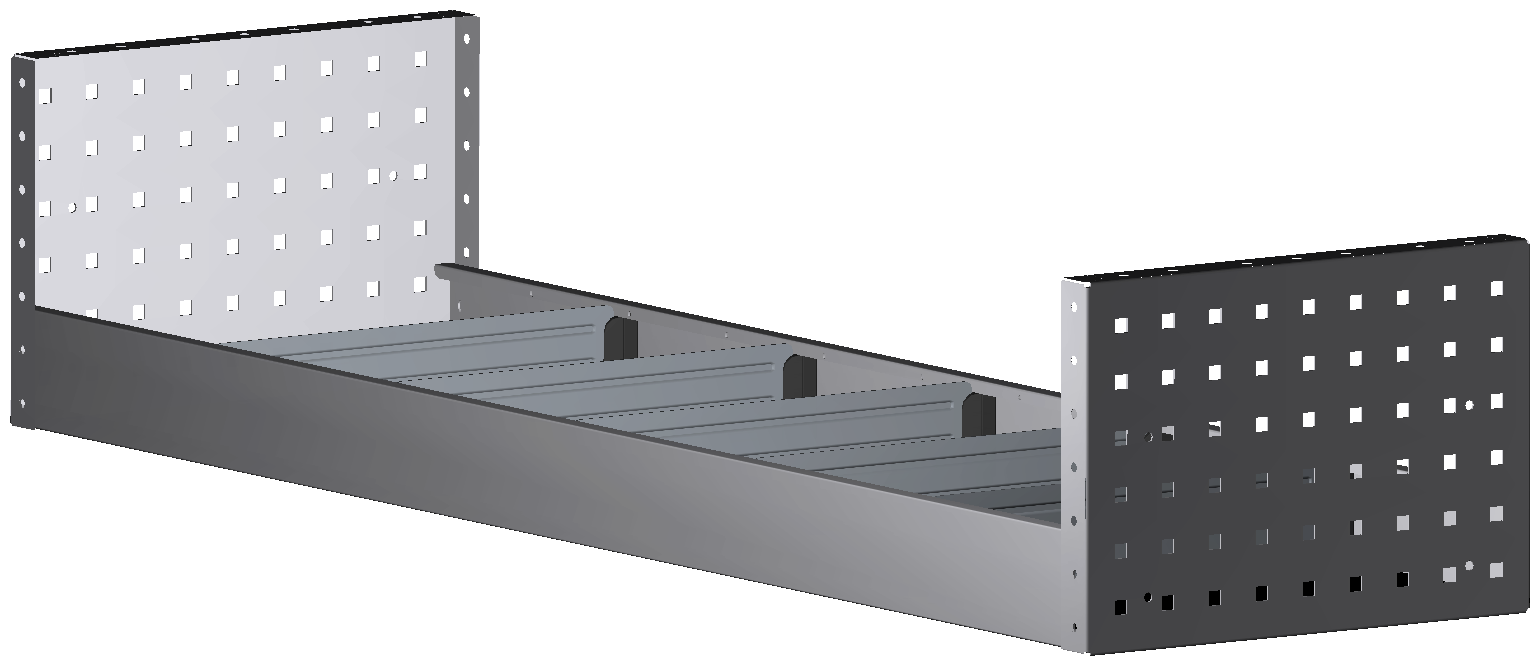 ALU-TECH REGAL 1.268X252X360 MIT 5 TRENNWÄNDEN + ANTIRUTSCHMATTE