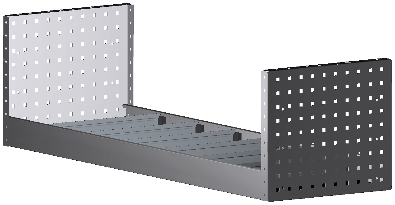 ALU-TECH REGAL 1.268X360X410 MIT 5 TRENNWÄNDEN + ANTIRUTSCHMATTE
