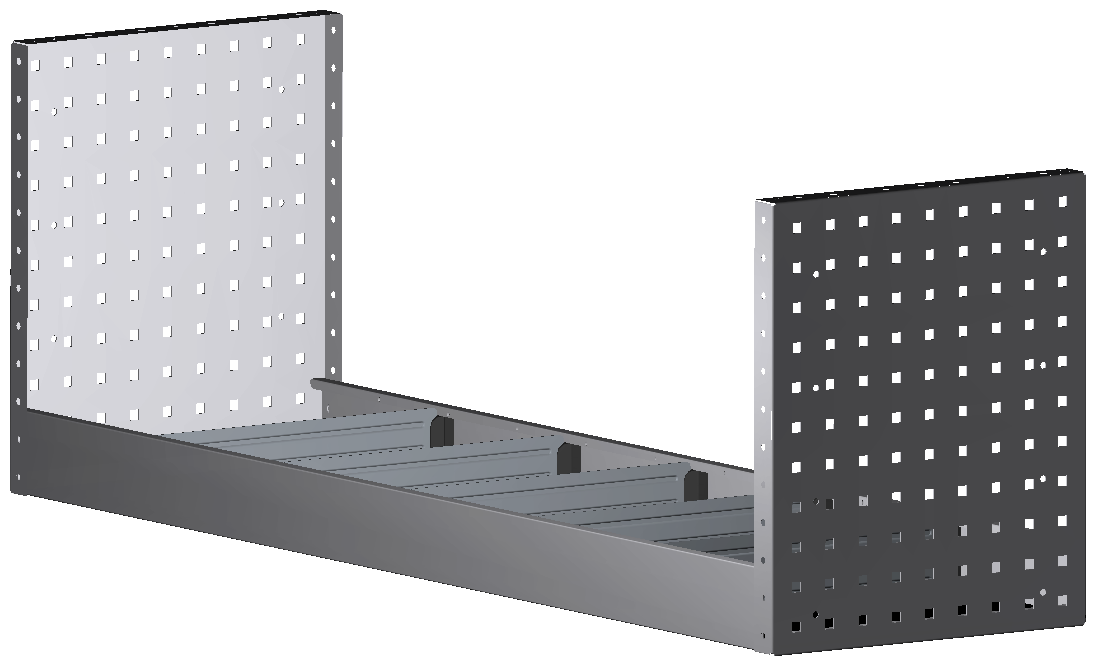 ALU-TECH REGAL 1.268X432X360 MIT 5 TRENNWÄNDEN + ANTIRUTSCHMATTE