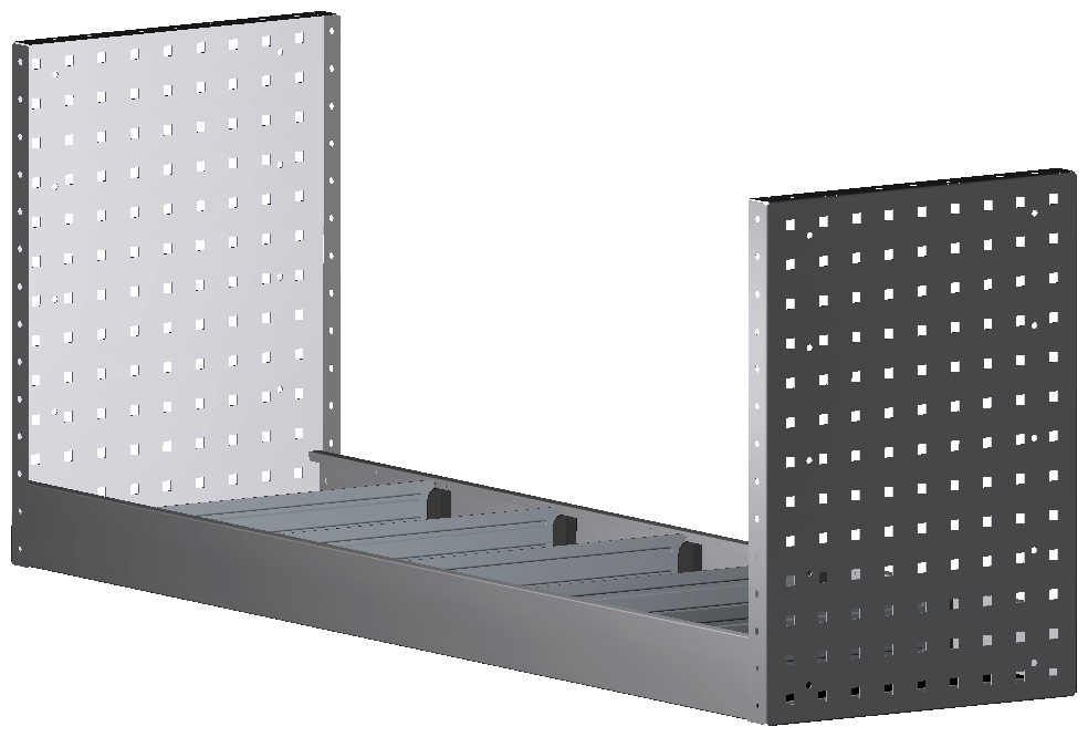 ALU-TECH REGAL 1.268X504X360 MIT 5 TRENNWÄNDEN + ANTIRUTSCHMATTE