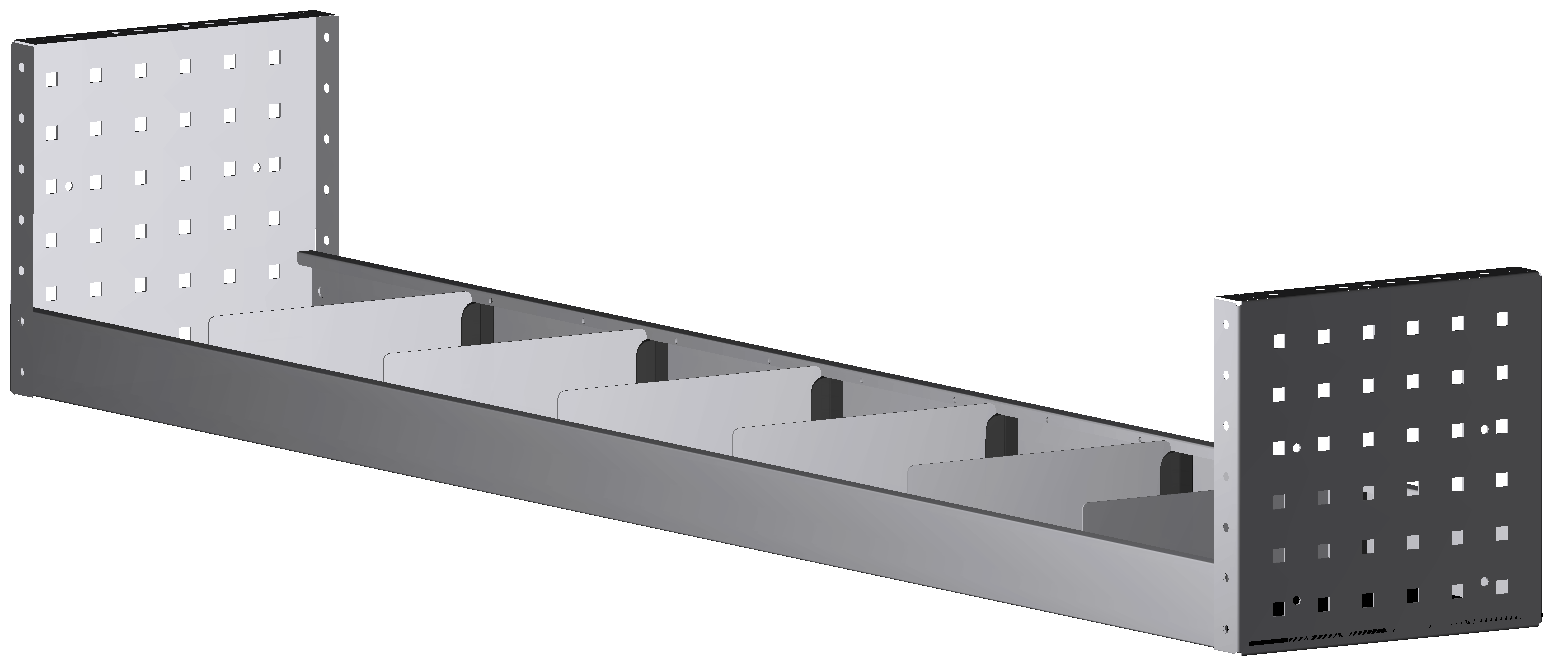 ALU-TECH REGAL 1.521X252X260 MIT 6 TRENNWÄNDEN + ANTIRUTSCHMATTE