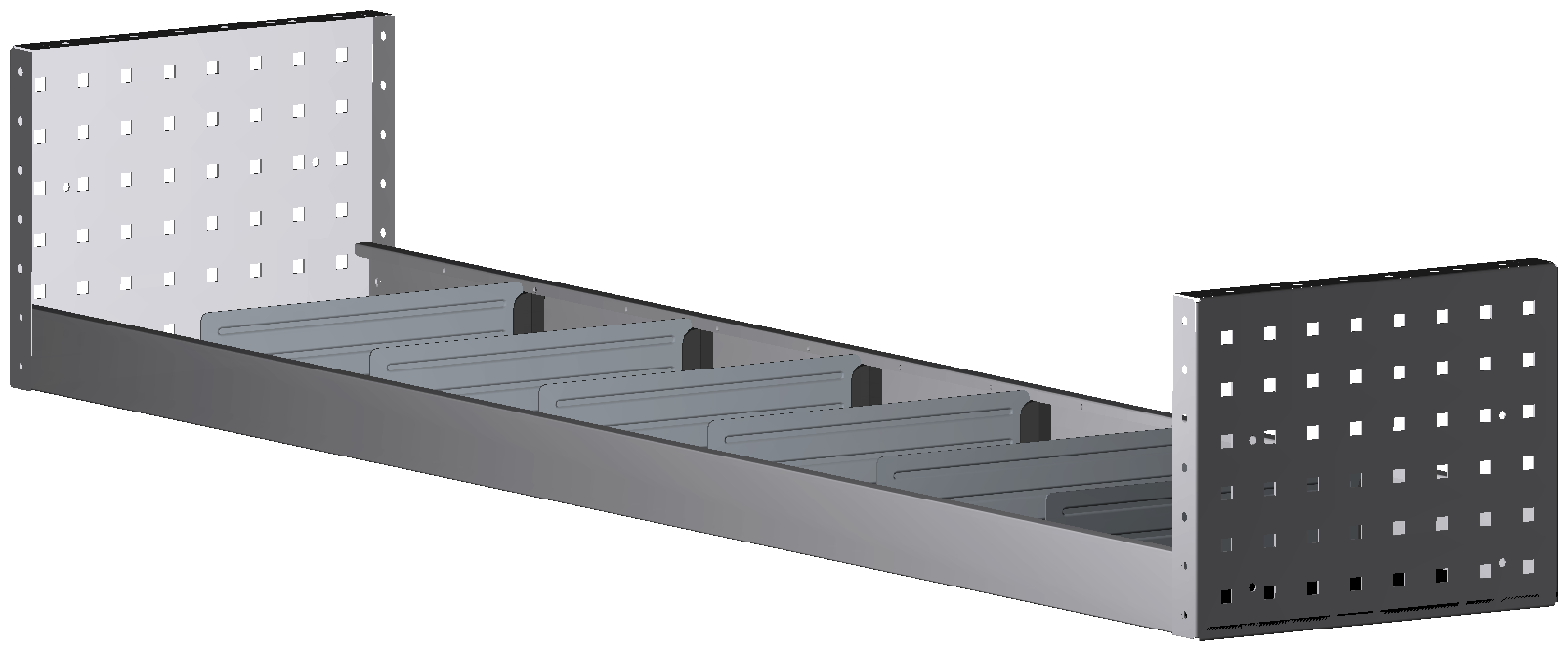 ALU-TECH REGAL 1.521X252X320 MIT 6 TRENNWÄNDEN + ANTIRUTSCHMATTE