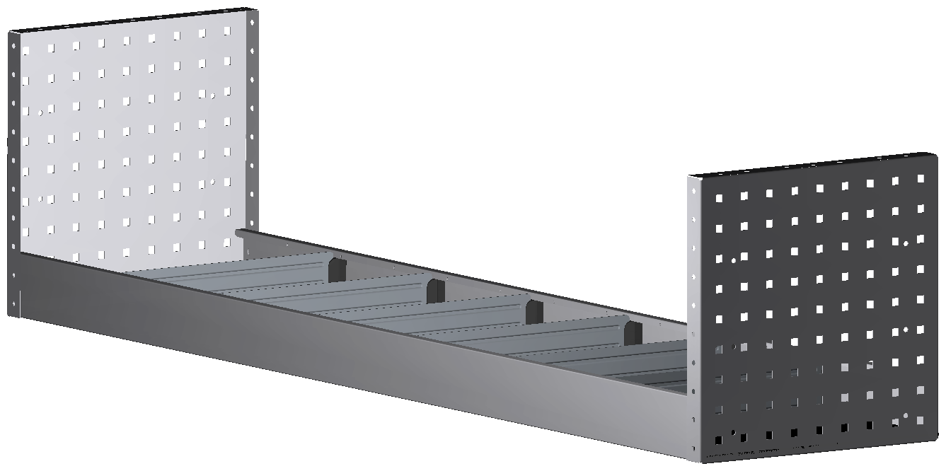 ALU-TECH REGAL 1.521X360X360 MIT 6 TRENNWÄNDEN + ANTIRUTSCHMATTE