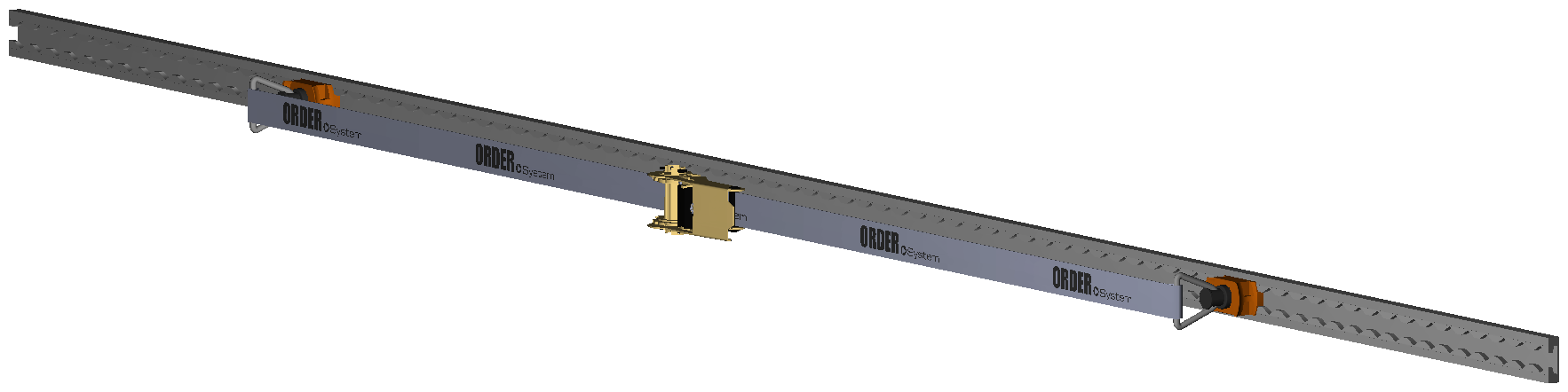 AIRLINE-SCHIENE L 2000mm INKLUSIVE GURT MIT CLIP UND RATSCHE L 3000mm 500daN