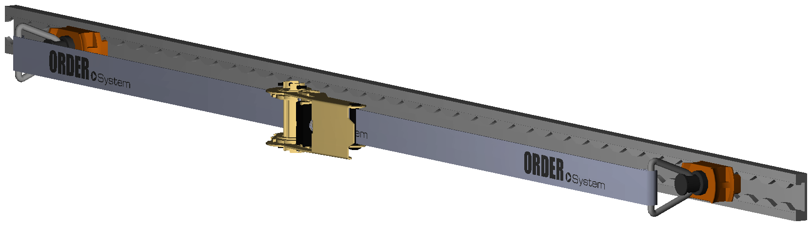 AIRLINE-SCHIENE L 1000mm INKLUSIVE GURT MIT CLIP UND RATSCHE L 3000mm 500daN