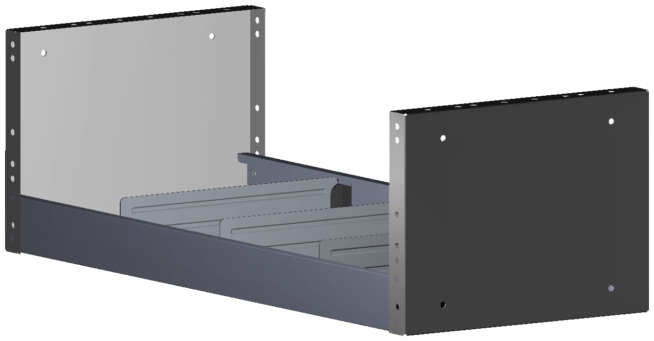 REGAL 760X241X320 MIT 3 TRENNWÄNDEN + ANTIRUTSCHMATTE