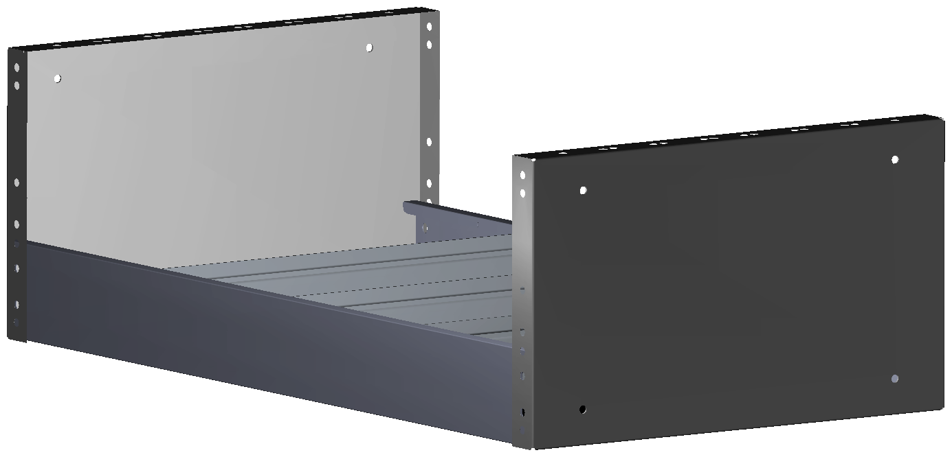 REGAL 760X241X410 MIT 3 TRENNWÄNDEN + ANTIRUTSCHMATTE