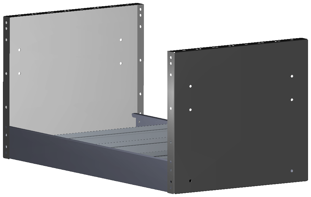 REGAL 760X362X410 MIT 3 TRENNWÄNDEN + ANTIRUTSCHMATTE