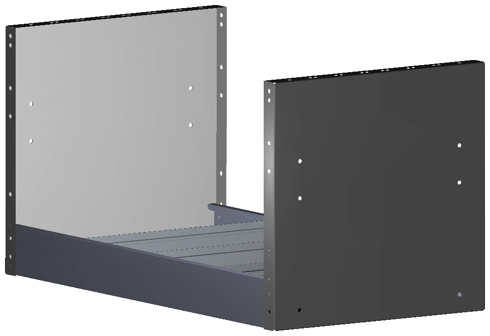 REGAL 760X402X410 MIT 3 TRENNWÄNDEN + ANTIRUTSCHMATTE