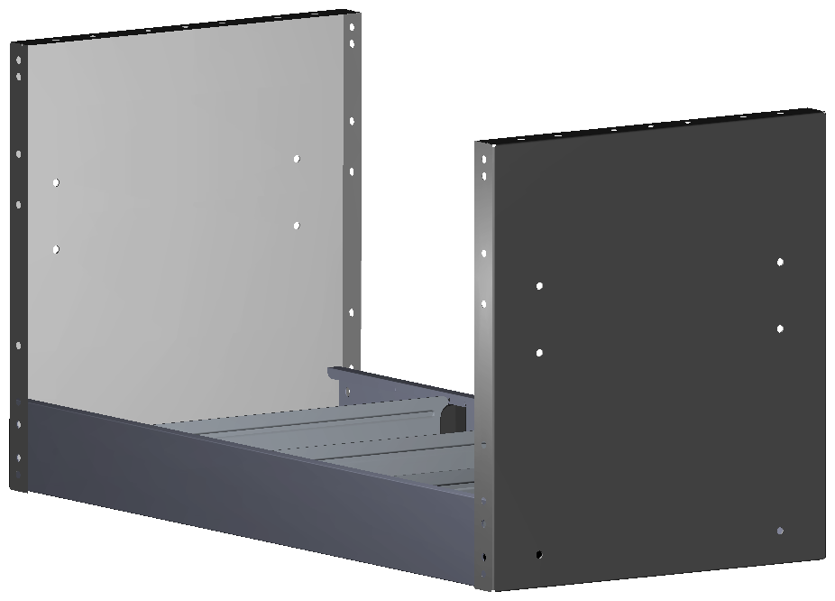 REGAL 760X444X360 MIT 3 TRENNWÄNDEN + ANTIRUTSCHMATTE