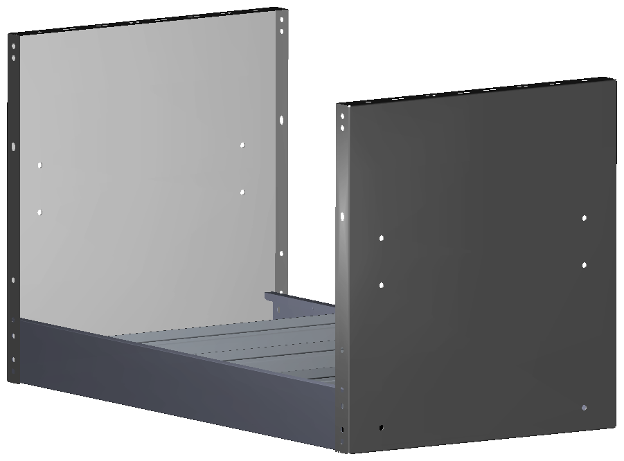 REGAL 760X444X410 MIT 3 TRENNWÄNDEN + ANTIRUTSCHMATTE