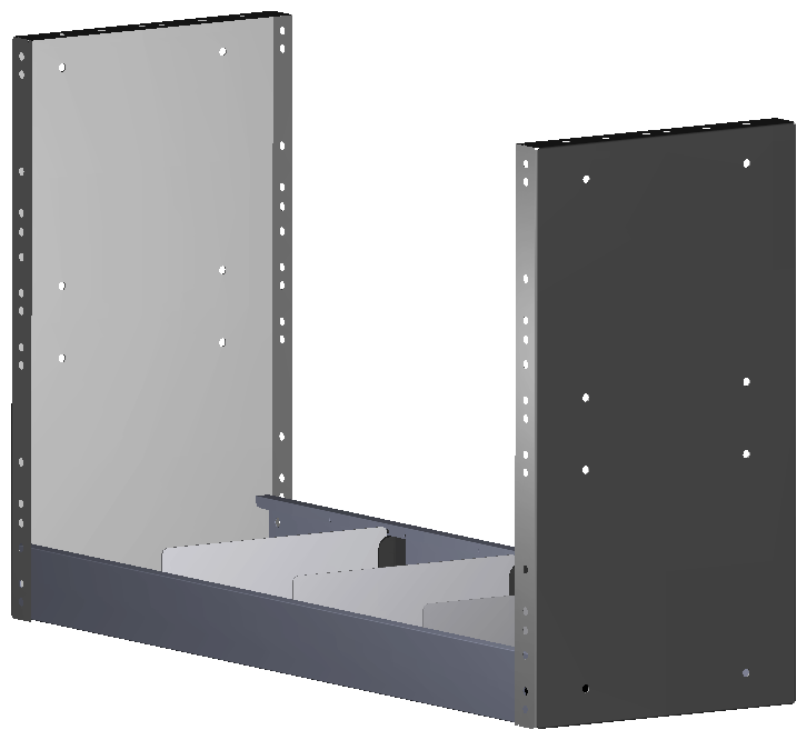REGAL 760X483X260 MIT 3 TRENNWÄNDEN + ANTIRUTSCHMATTE