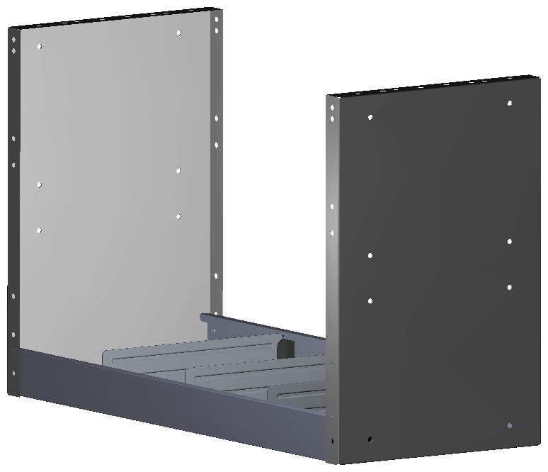 REGAL 760X483X320 MIT 3 TRENNWÄNDEN + ANTIRUTSCHMATTE