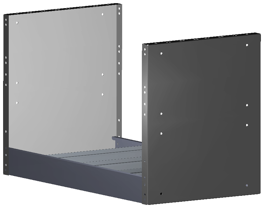 REGAL 760X483X410 MIT 3 TRENNWÄNDEN + ANTIRUTSCHMATTE
