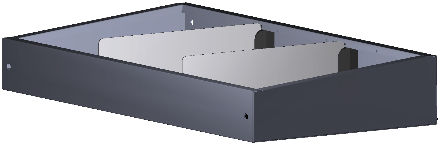 ABSCHLUSSREGAL 507X80X260 MIT 2 TRENNWÄNDEN + ANTIRUTSCHMATTE