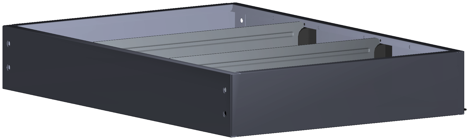ABSCHLUSSREGAL 507X80X360 MIT 2 TRENNWÄNDEN + ANTIRUTSCHMATTE