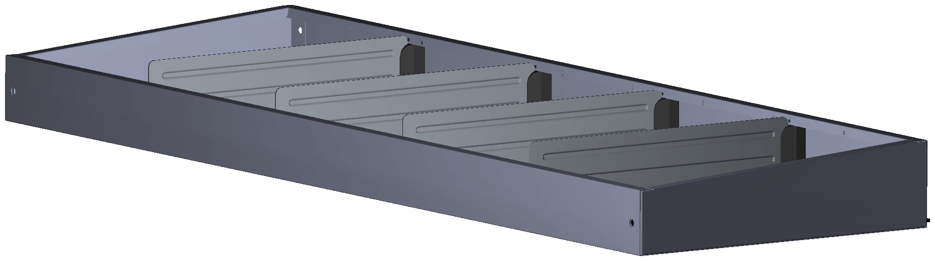 ABSCHLUSSREGAL 1.014X80X320 MIT 4 TRENNWÄNDEN + ANTIRUTSCHMATTE