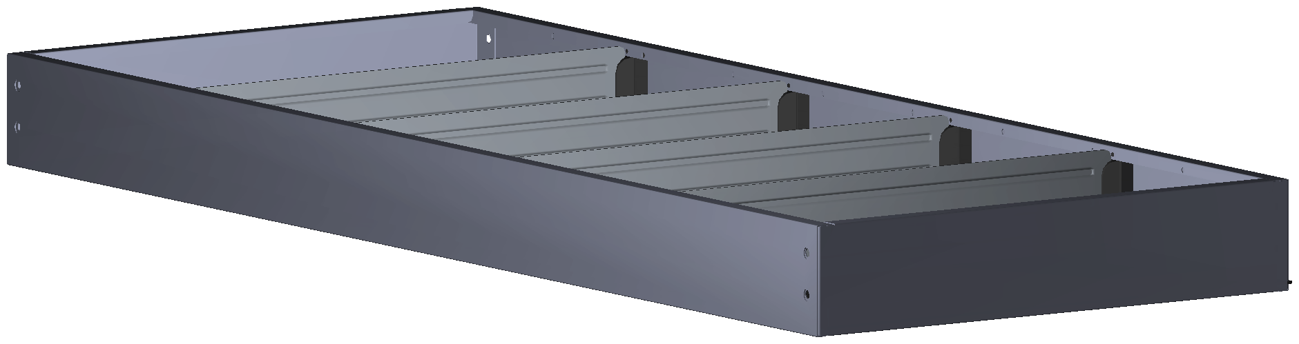 ABSCHLUSSREGAL 1.014X80X410 MIT 4 TRENNWÄNDEN + ANTIRUTSCHMATTE