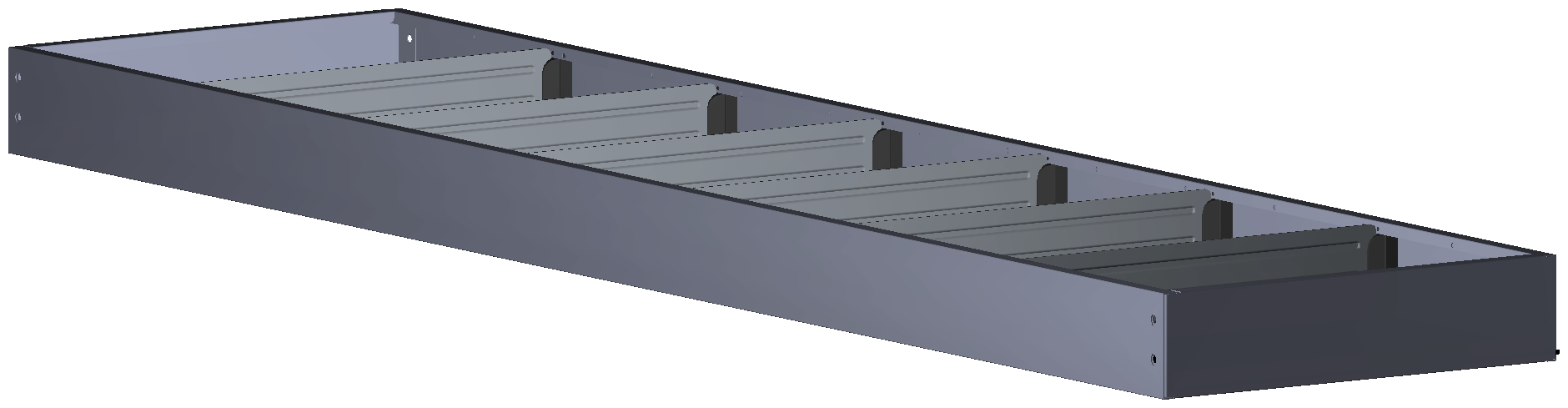 ABSCHLUSSREGAL 1.521X80X360 MIT 6 TRENNWÄNDEN + ANTIRUTSCHMATTE