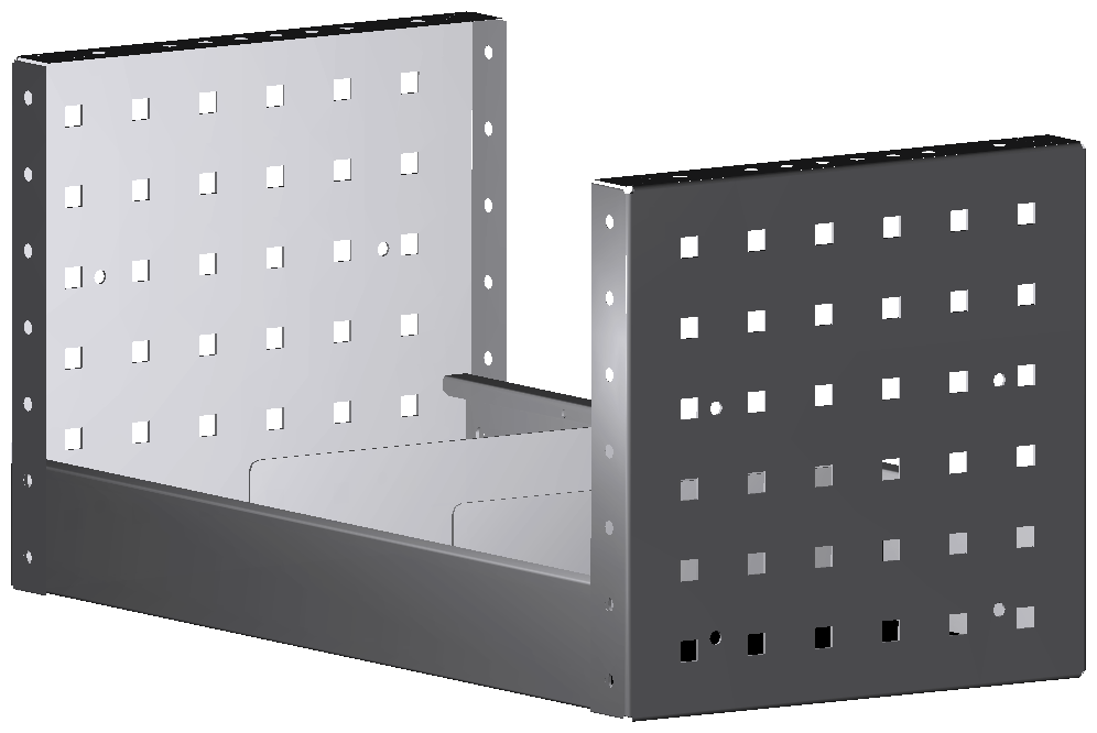 ALU-TECH REGAL 507X252X260 MIT 2 TRENNWÄNDEN + ANTIRUTSCHMATTE