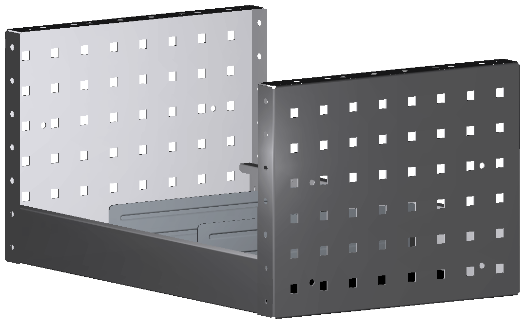 ALU-TECH REGAL 507X252X320 MIT 2 TRENNWÄNDEN + ANTIRUTSCHMATTE