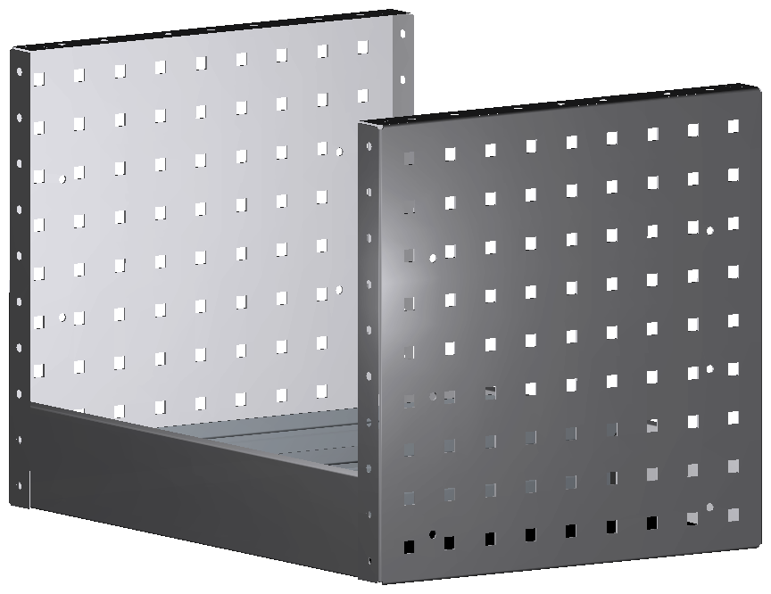ALU-TECH REGAL 507X360X360 MIT 2 TRENNWÄNDEN + ANTIRUTSCHMATTE