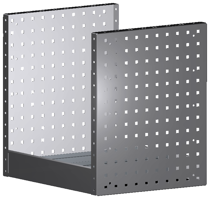 ALU-TECH REGAL 507X504X410 MIT 2 TRENNWÄNDEN + ANTIRUTSCHMATTE