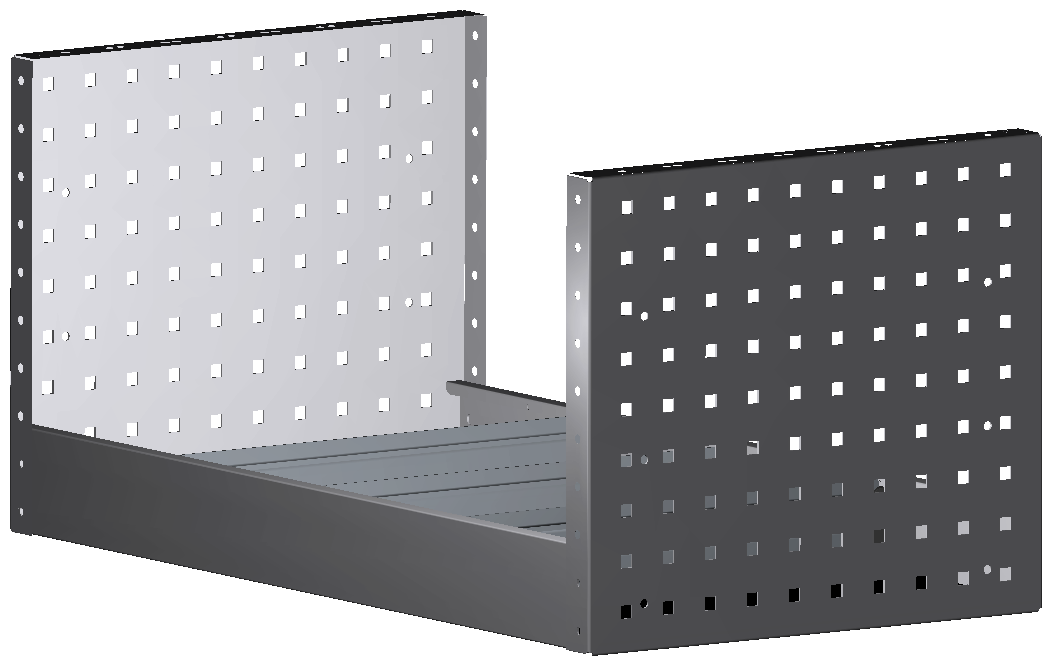 ALU-TECH REGAL 760X360X410 MIT 3 TRENNWÄNDEN + ANTIRUTSCHMATTE
