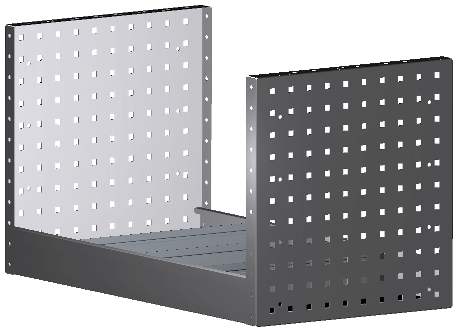 ALU-TECH REGAL 760X432X410 MIT 3 TRENNWÄNDEN + ANTIRUTSCHMATTE
