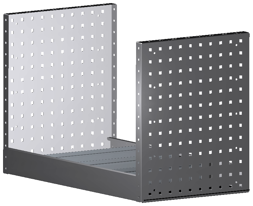 ALU-TECH REGAL 760X504X410 MIT 3 TRENNWÄNDEN + ANTIRUTSCHMATTE
